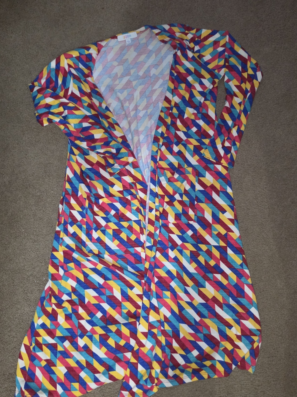LuLaRoe Pastel Geometric Open Cardigan LuLaRoe